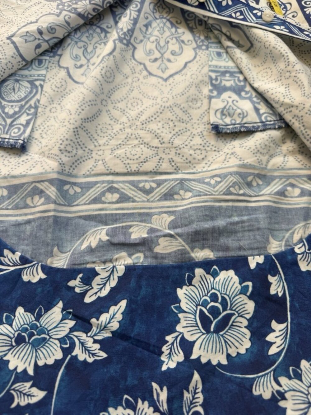 ANTHROPOLOGIE Women’s Size XS Long Sleeve Button Front Dress Blue White Cotton - Picture 8 of 11